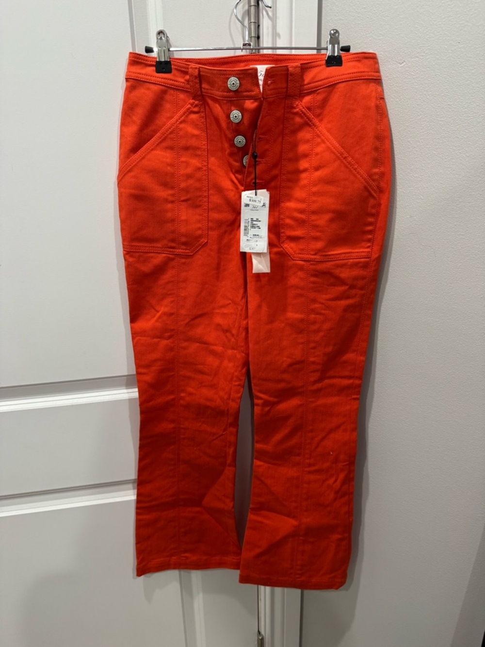 cinq a sept Orange Button-Front High Waist Pants